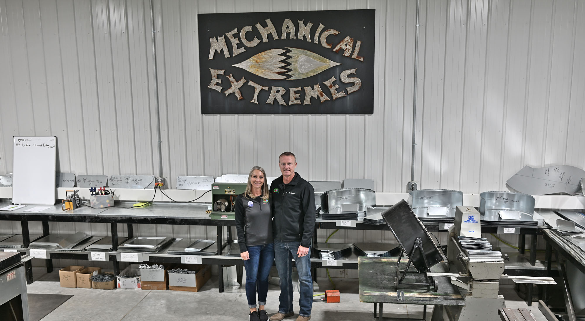 Sign inside the Mechanical Extremes Custom HVAC Design Studio in Michigan