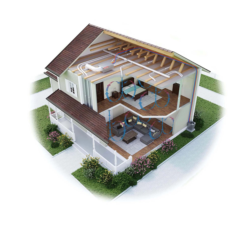 Unico high-velocity air conditioning system installed by Mechanical Extremes in Michigan