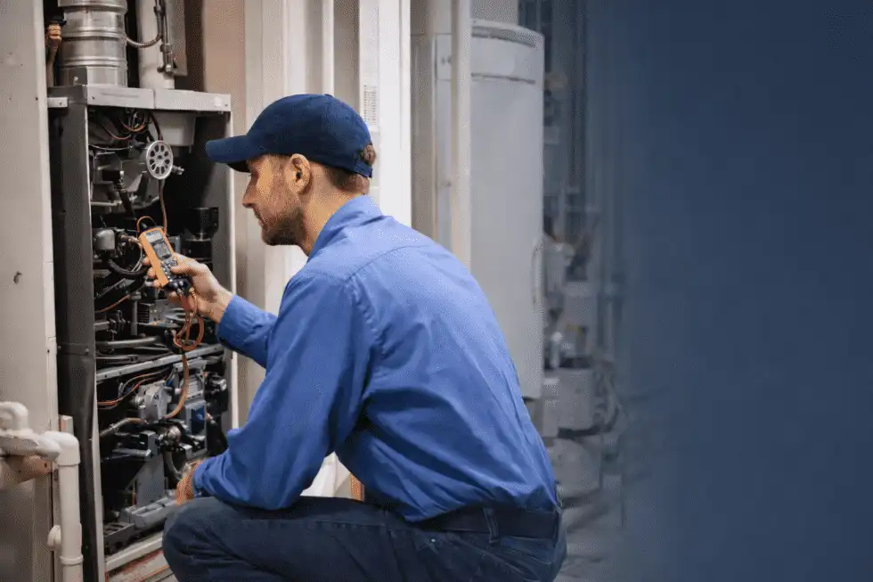 Emergency furnace repair technician from Mechanical Extremes responding to a heating call in Michigan