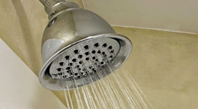Shower head with hot water delivered by a Navien tankless water heater
