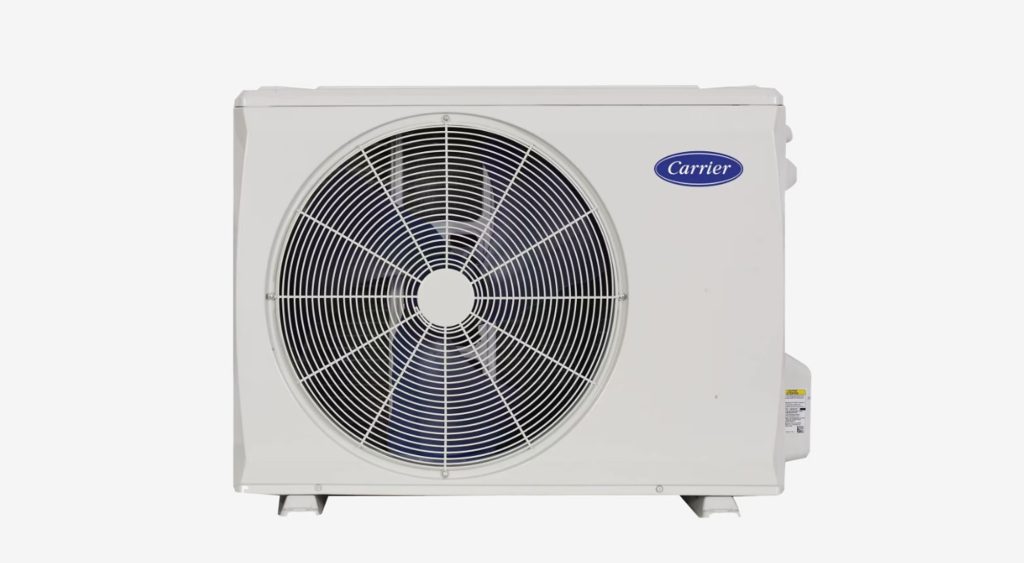 Carrier heat pump installed at a Michigan home by Mechanical Extremes HVAC